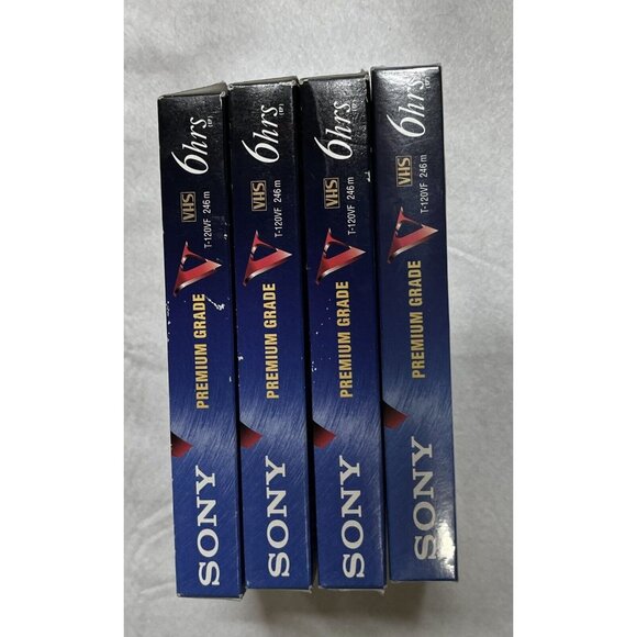 Sony T120 VHS Premium Grade VHS Video Tapes T-120 Six Hours Each Lot Of 4 New - Picture 3 of 3